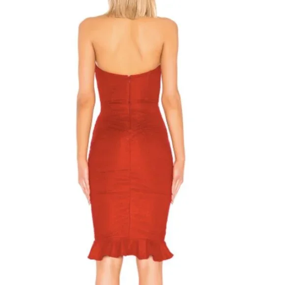 Michael Costello x Revolve Erika Dress in Red Lace sz XS - Picture 2 of 8